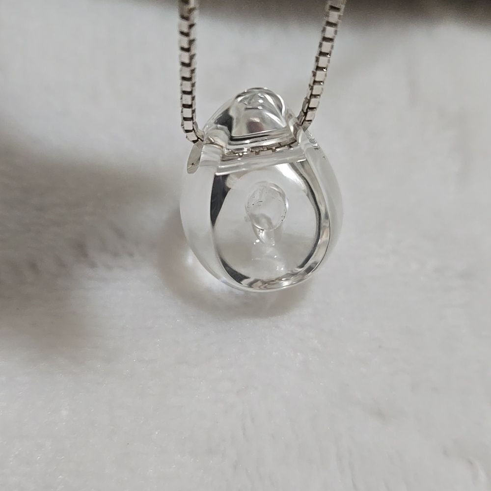 Sterling Silver Necklace with 2 Interchangeable Crystal Pendants